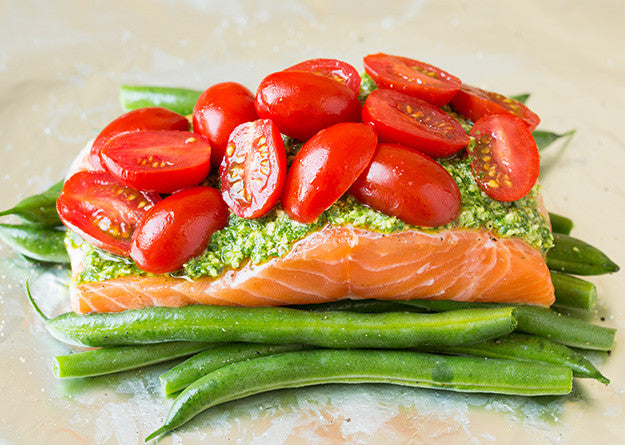 Italian Vegetable Pesto Salmon